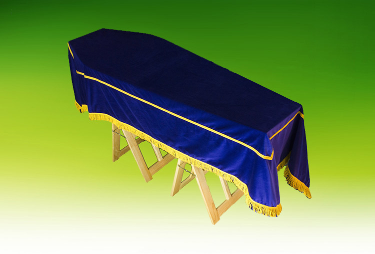 Coffin pall in blue velvet