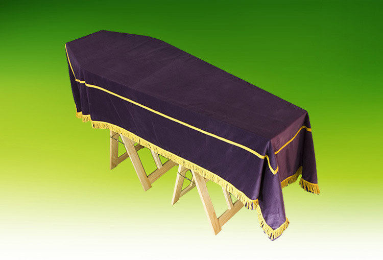 Coffin pall in purple velvet