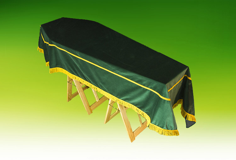Coffin pall in green velvet